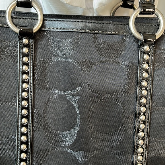 Coach signature Lurex Shoulder bag  tote  canvas/leather  black / black metallic - Picture 4 of 17